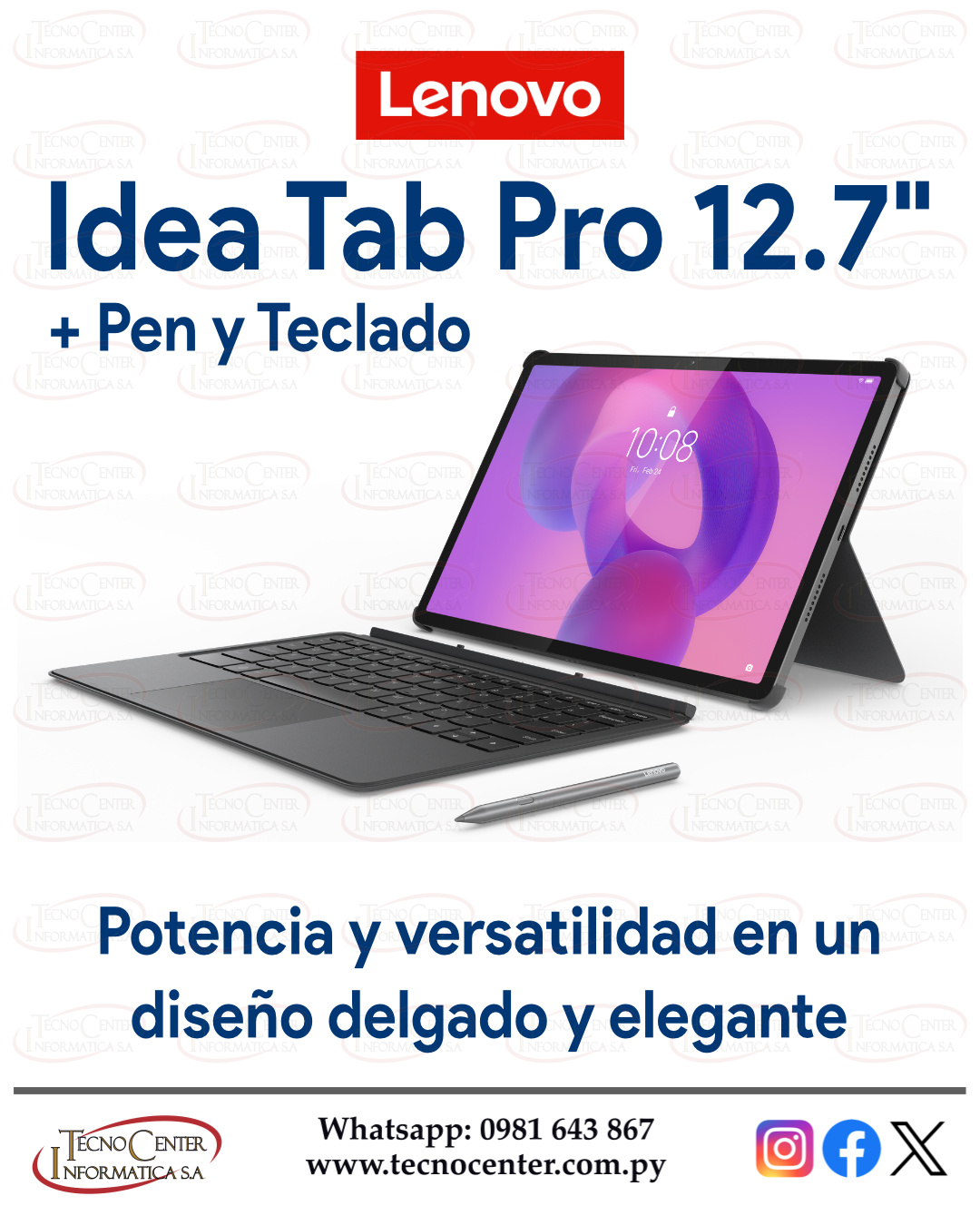 Lenovo Idea Tab Pro 12.7” Wi-Fi Teclado + Pen